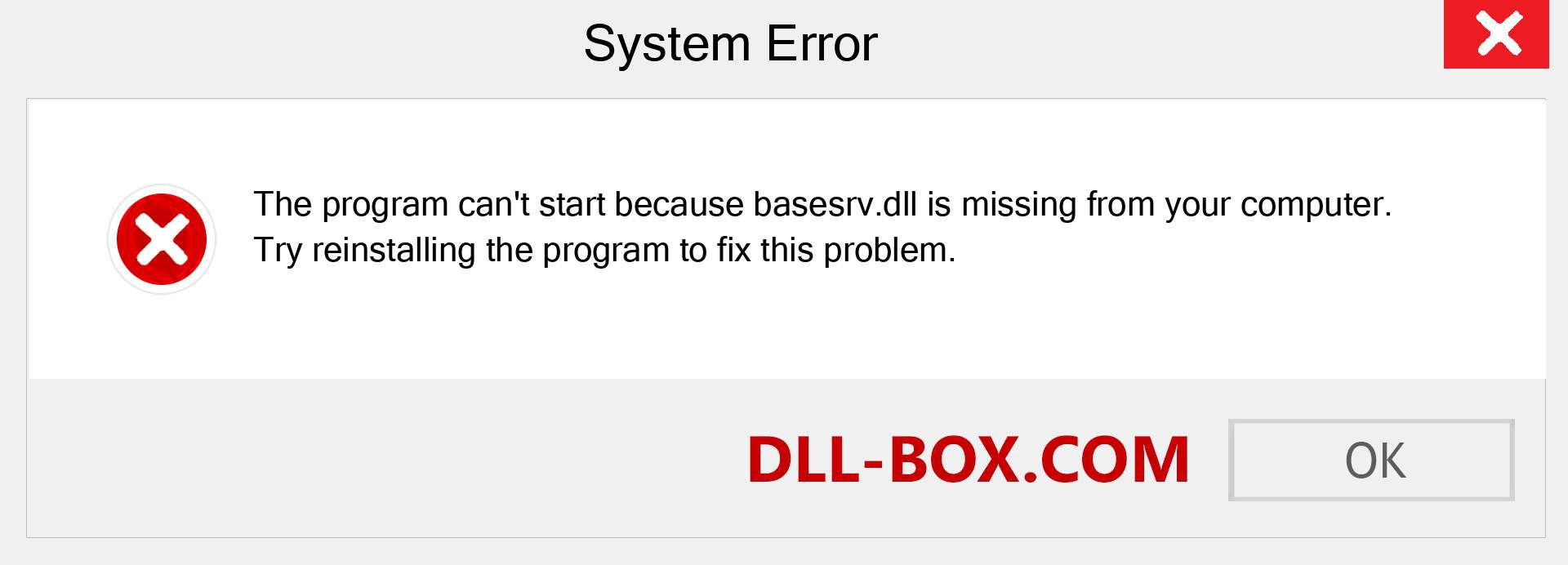  basesrv.dll file is missing?. Download for Windows 7, 8, 10 - Fix  basesrv dll Missing Error on Windows, photos, images